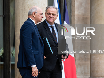 Didier Migaud, Minister of Justice, and Francois-Noel Buffet, Minister attached to the Prime Minister responsible for Overseas France, are a...