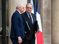 Didier Migaud, Minister of Justice, and Francois-Noel Buffet, Minister attached to the Prime Minister responsible for Overseas France, are a...