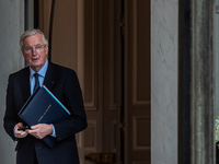 Prime Minister Michel Barnier is at the Elysee Palace for the Council of Ministers in Paris, France, on November 27, 2024. (