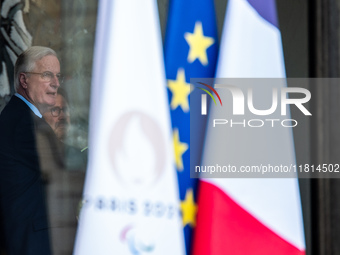 Prime Minister Michel Barnier is at the Elysee Palace for the Council of Ministers in Paris, France, on November 27, 2024. (