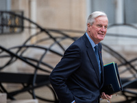 Prime Minister Michel Barnier is at the Elysee Palace for the Council of Ministers in Paris, France, on November 27, 2024. (