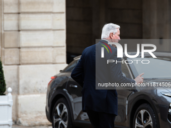 Prime Minister Michel Barnier is at the Elysee Palace for the Council of Ministers in Paris, France, on November 27, 2024. (