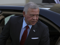 Jordan's King Abdullah II bin al-Hussein arrives at the Presidential palace for a meeting with Cyprus' President Nikos Christodoulides and t...