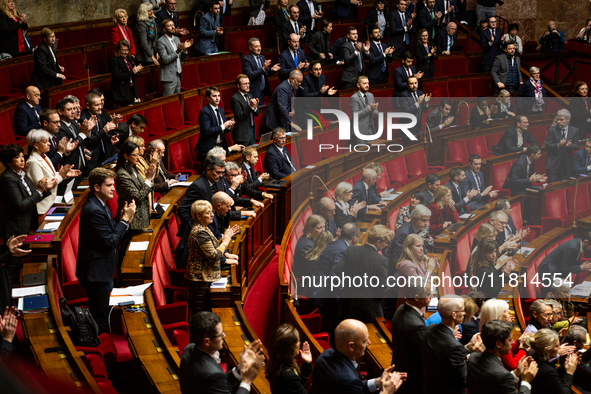 A general view of the National Assembly during the session of questions to the government in Paris, France, on November 26, 2024. 