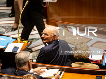 Didier Migaud, Keeper of the Seals and Minister of Justice, is seen during the questions to the government session at the National Assembly...