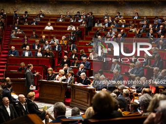 A general view of the National Assembly during the session of questions to the government in Paris, France, on November 26, 2024. (