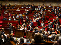 A general view of the National Assembly during the session of questions to the government in Paris, France, on November 26, 2024. (