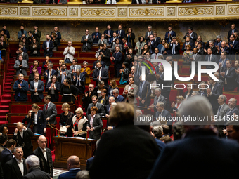 A general view of the National Assembly during the session of questions to the government in Paris, France, on November 26, 2024. (