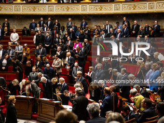 A general view of the National Assembly during the session of questions to the government in Paris, France, on November 26, 2024. (