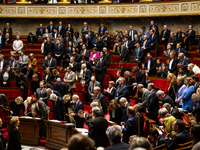 A general view of the National Assembly during the session of questions to the government in Paris, France, on November 26, 2024. (