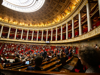 A general view of the National Assembly during the session of questions to the government in Paris, France, on November 26, 2024. (