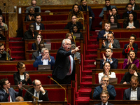 In Paris, France, on November 26, 2024, Andre Chassaigne, deputy and president of the Gauche democrate et republicaine, member of the NFP, s...