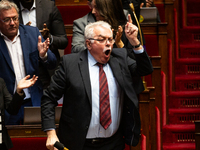 In Paris, France, on November 26, 2024, Andre Chassaigne, deputy and president of the Gauche democrate et republicaine, member of the NFP, s...