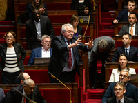 In Paris, France, on November 26, 2024, Andre Chassaigne, deputy and president of the Gauche democrate et republicaine, member of the NFP, s...