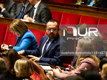 Yannick Neuder, deputy of the Droite et Republicaine group, is seen during the questions to the French government session at the National As...