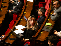 Marie Pochon, deputy of the Ecologiste et Social group, is seen during the questions to the French government session at the National Assemb...