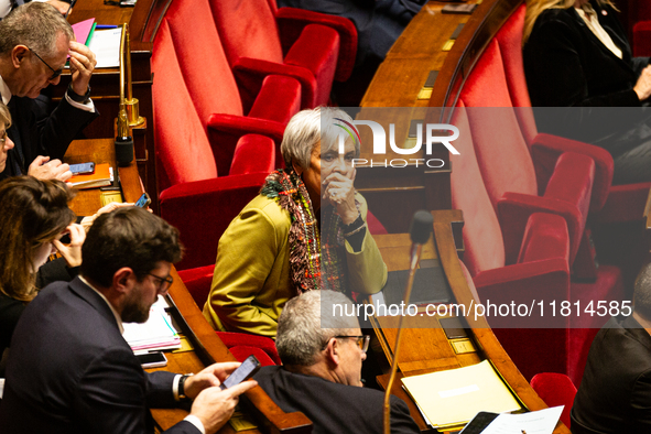 Marie-Christine Dalloz, deputy of the Droite Republicaine group, is seen during the session of questions to the government at the National A...