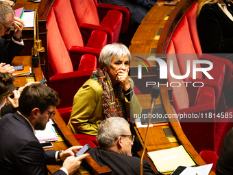 Marie-Christine Dalloz, deputy of the Droite Republicaine group, is seen during the session of questions to the government at the National A...