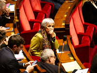 Marie-Christine Dalloz, deputy of the Droite Republicaine group, is seen during the session of questions to the government at the National A...