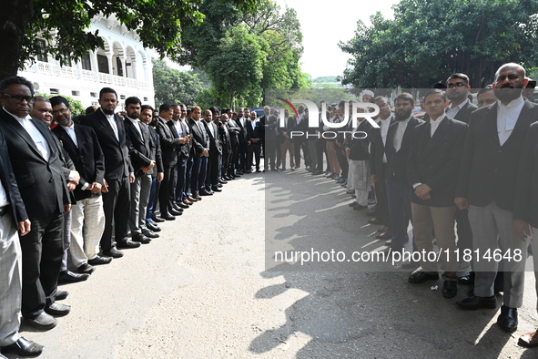 Lawyers Of The Supreme Court Stage A Protest Demanded The Arrest Of Those Involved In The Brutal Killing Of Advocate Saiful Islam Alif In Ch...