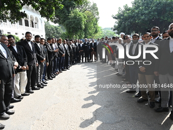 Lawyers Of The Supreme Court Stage A Protest Demanded The Arrest Of Those Involved In The Brutal Killing Of Advocate Saiful Islam Alif In Ch...