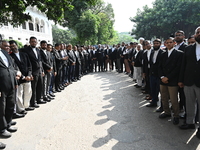 Lawyers Of The Supreme Court Stage A Protest Demanded The Arrest Of Those Involved In The Brutal Killing Of Advocate Saiful Islam Alif In Ch...