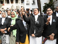 Lawyers Of The Supreme Court Stage A Protest Demanded The Arrest Of Those Involved In The Brutal Killing Of Advocate Saiful Islam Alif In Ch...