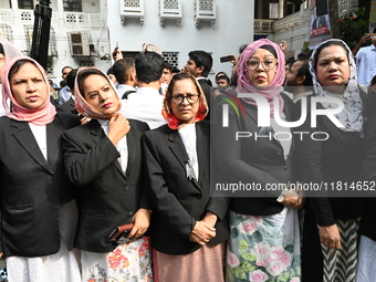 Lawyers Of The Supreme Court Stage A Protest Demanded The Arrest Of Those Involved In The Brutal Killing Of Advocate Saiful Islam Alif In Ch...