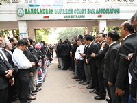 Lawyers Of The Supreme Court Stage A Protest Demanded The Arrest Of Those Involved In The Brutal Killing Of Advocate Saiful Islam Alif In Ch...