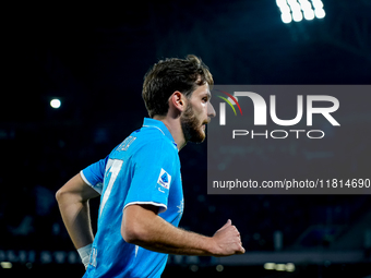 Khvicha Kvaratskhelia of SSC Napoli looks on during the serie Serie A Enilive match between SSC Napoli and AS Roma at Stadio Diego Armando M...