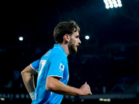 Khvicha Kvaratskhelia of SSC Napoli looks on during the serie Serie A Enilive match between SSC Napoli and AS Roma at Stadio Diego Armando M...