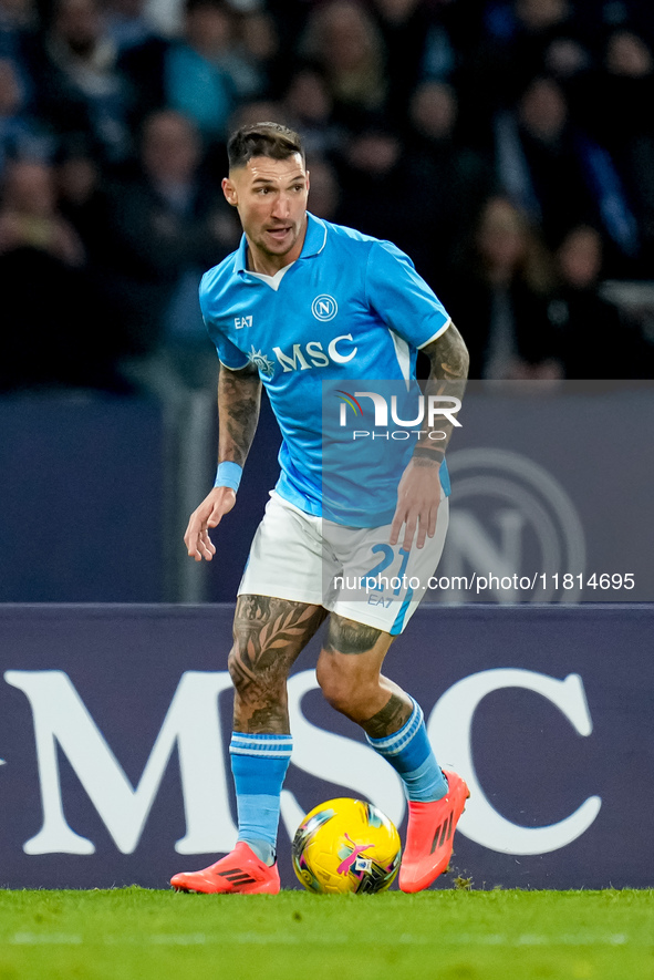 Matteo Politano of SSC Napoli during the serie Serie A Enilive match between SSC Napoli and AS Roma at Stadio Diego Armando Maradona on Nove...