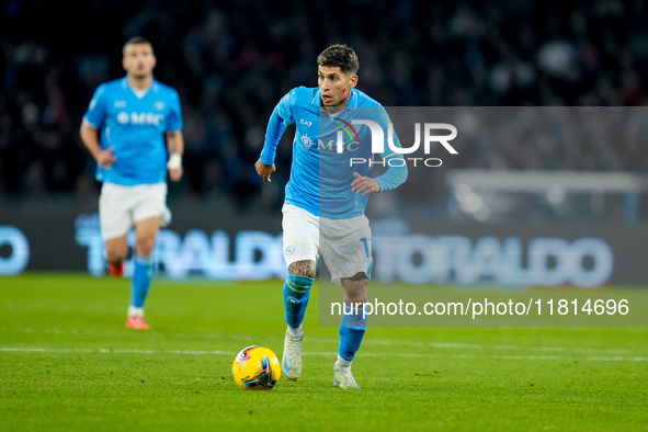 Mathias Olivera of SSC Napoli during the serie Serie A Enilive match between SSC Napoli and AS Roma at Stadio Diego Armando Maradona on Nove...