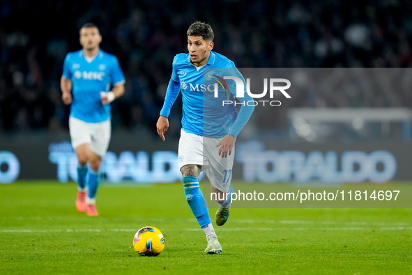 Mathias Olivera of SSC Napoli during the serie Serie A Enilive match between SSC Napoli and AS Roma at Stadio Diego Armando Maradona on Nove...