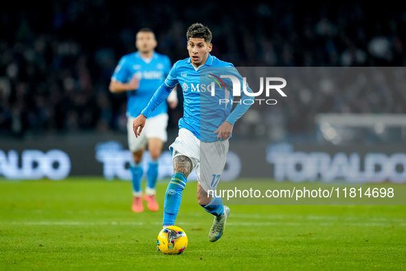 Mathias Olivera of SSC Napoli during the serie Serie A Enilive match between SSC Napoli and AS Roma at Stadio Diego Armando Maradona on Nove...