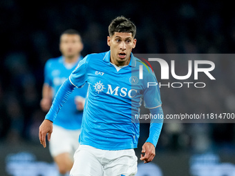 Mathias Olivera of SSC Napoli during the serie Serie A Enilive match between SSC Napoli and AS Roma at Stadio Diego Armando Maradona on Nove...