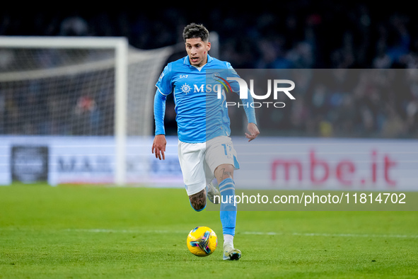 Mathias Olivera of SSC Napoli during the serie Serie A Enilive match between SSC Napoli and AS Roma at Stadio Diego Armando Maradona on Nove...