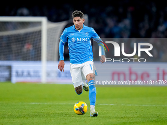 Mathias Olivera of SSC Napoli during the serie Serie A Enilive match between SSC Napoli and AS Roma at Stadio Diego Armando Maradona on Nove...