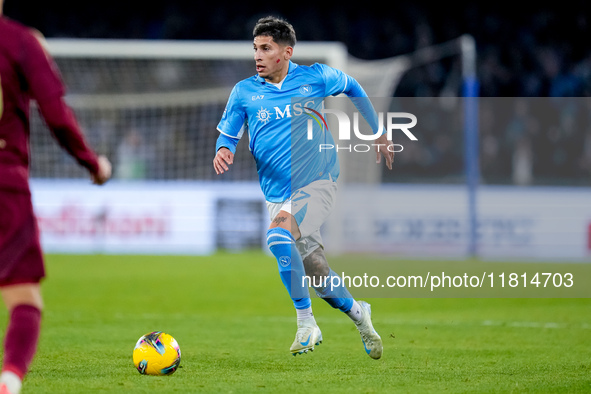 Mathias Olivera of SSC Napoli during the serie Serie A Enilive match between SSC Napoli and AS Roma at Stadio Diego Armando Maradona on Nove...