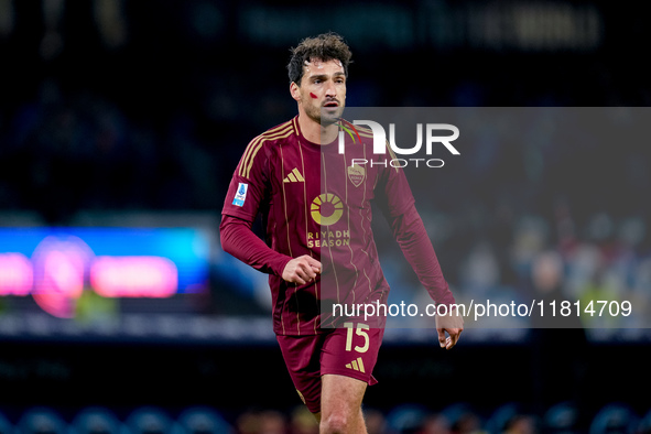 Mats Hummels of AS Roma during the serie Serie A Enilive match between SSC Napoli and AS Roma at Stadio Diego Armando Maradona on November 2...