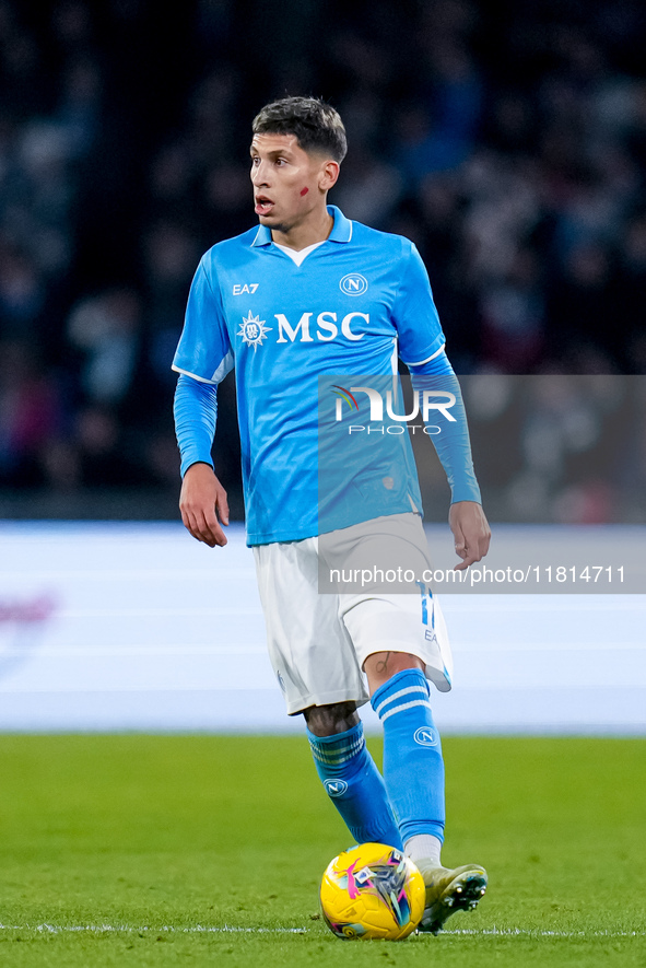 Mathias Olivera of SSC Napoli during the serie Serie A Enilive match between SSC Napoli and AS Roma at Stadio Diego Armando Maradona on Nove...