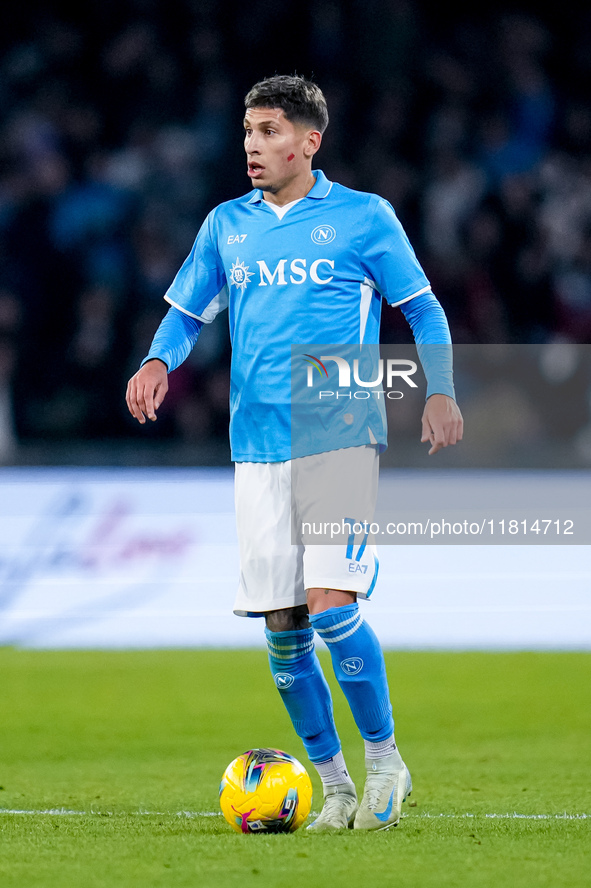 Mathias Olivera of SSC Napoli during the serie Serie A Enilive match between SSC Napoli and AS Roma at Stadio Diego Armando Maradona on Nove...