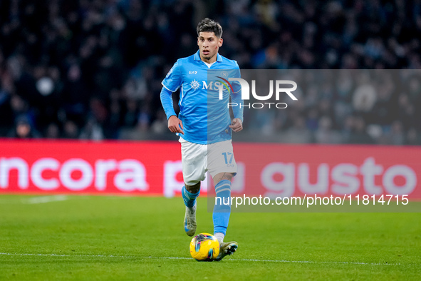 Mathias Olivera of SSC Napoli during the serie Serie A Enilive match between SSC Napoli and AS Roma at Stadio Diego Armando Maradona on Nove...