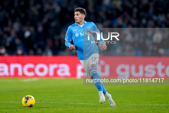 Mathias Olivera of SSC Napoli during the serie Serie A Enilive match between SSC Napoli and AS Roma at Stadio Diego Armando Maradona on Nove...