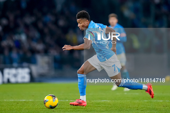 David Neres of SSC Napoli during the serie Serie A Enilive match between SSC Napoli and AS Roma at Stadio Diego Armando Maradona on November...