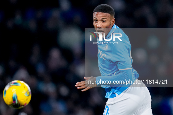 Michael Folorunsho of SSC Napoli during the serie Serie A Enilive match between SSC Napoli and AS Roma at Stadio Diego Armando Maradona on N...