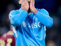 Giovanni Simeone of SSC Napoli looks dejected during the serie Serie A Enilive match between SSC Napoli and AS Roma at Stadio Diego Armando...