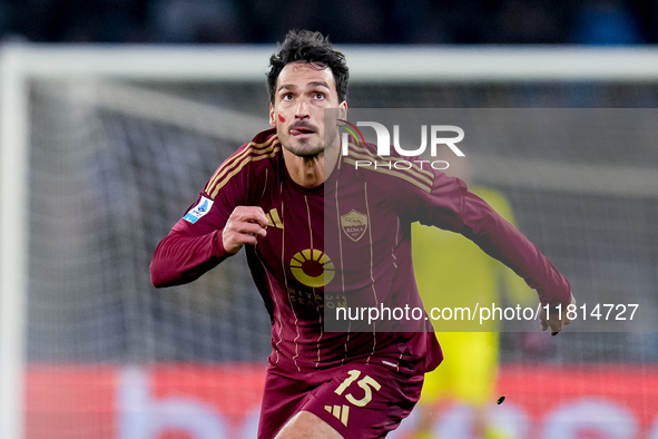 Mats Hummels of AS Roma during the serie Serie A Enilive match between SSC Napoli and AS Roma at Stadio Diego Armando Maradona on November 2...