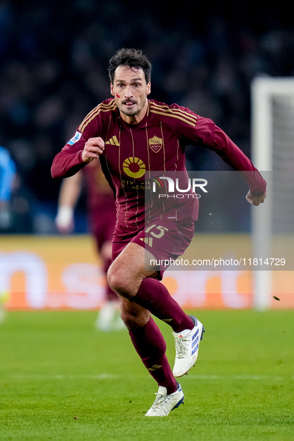 Mats Hummels of AS Roma during the serie Serie A Enilive match between SSC Napoli and AS Roma at Stadio Diego Armando Maradona on November 2...