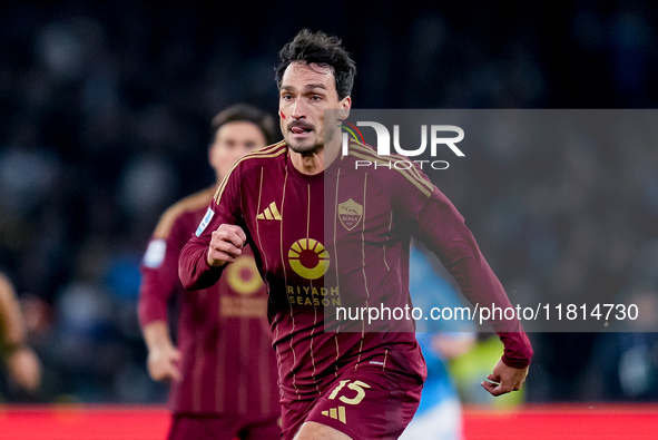 Mats Hummels of AS Roma during the serie Serie A Enilive match between SSC Napoli and AS Roma at Stadio Diego Armando Maradona on November 2...